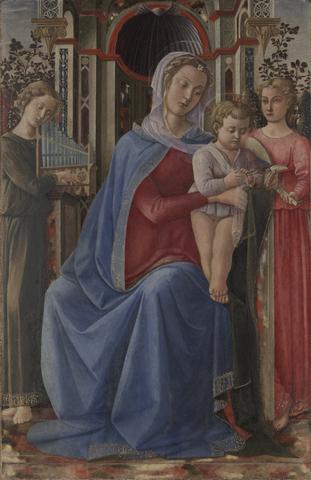 Master of the Castello Nativity, Virgin and Child with Two Angels, ca. 1455–60