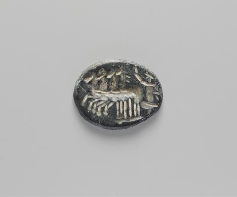 Carved Intaglio Gemstone with a Quadriga Wheeling to Left, 1st–2nd century A.D.