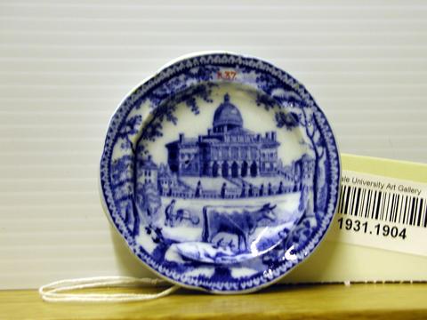 John Rogers and Son, Cup Plate with a View of the Boston State House, 1820–40