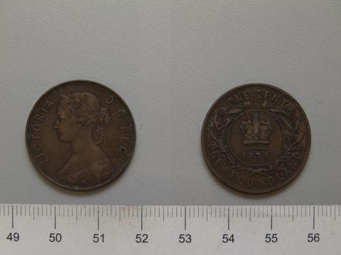 Victoria, Queen of Great Britain, 1 Cent from Heaton with Victoria, Queen of Great Britain, 1876