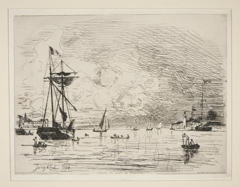 Johan Barthold Jongkind, Sortie du Port de Honfleur (Exit from the Port of Honfleur), 1864