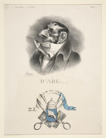 Honoré Daumier, D'ARG, pl. 188 from the series Célébrités de la Caricature, from the journal La Caricature no. 92, August 9, 1832