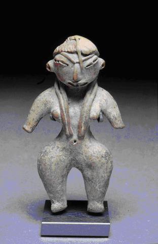 Unknown, Standing female figurine with braids, 1300–800 B.C.