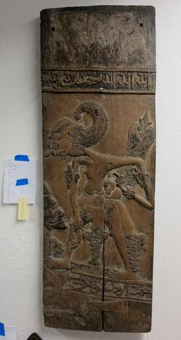 Double-sided Panel with Bima and possibly Semar (Wayang Papan), 17th–18th century