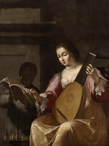 Jean Daret, Woman Playing a Lute, 1638