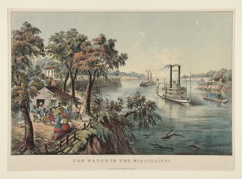 Currier & Ives, Low Water in the Mississippi, 1868