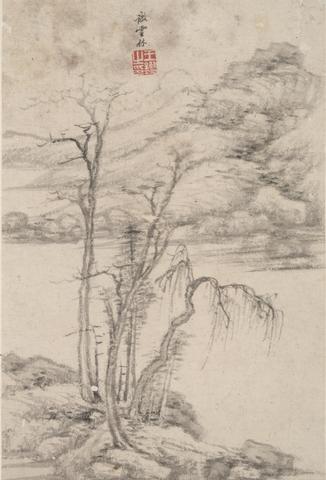 Wang Jian, Landscape in the Style of Various Old Masters: Landscape after Ni Zan (1301–1374), 1669
