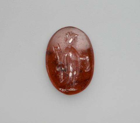 Carved Intaglio Gemstone with standing figure of Hermes, 1st–2nd century A.D.