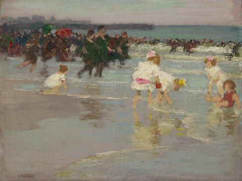 Edward Potthast, Beach Scene (or Sunday on the Beach), ca. 1915