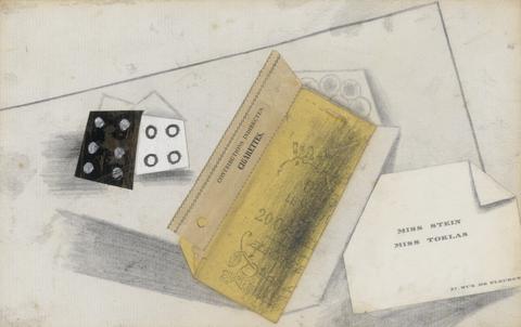 Pablo Picasso, Dice, Packet of Cigarettes, and Visiting-Card, Spring 1914