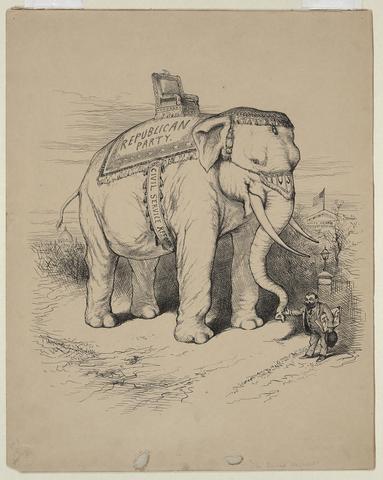 Thomas Nast, The Sacred Elephant, 1884