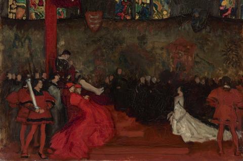 Edwin Austin Abbey, Compositional Study, for The Trial of Queen Katharine, Henry VIII, Act II, Scene IV, ca. 1898–1900