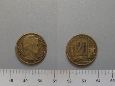 Republic of Argentina, 20 Centavos from Argentina, 1949