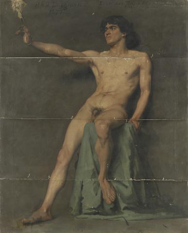 Pascal Adolphe Jean Dagnan-Bouveret, Male Nude Study, 1877