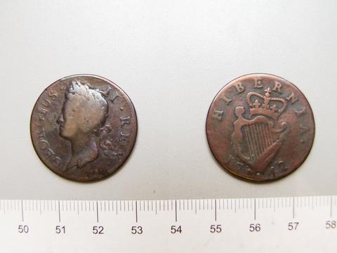 George II, King of England, Halfpenny of George II, King of England from Unknown, 1742