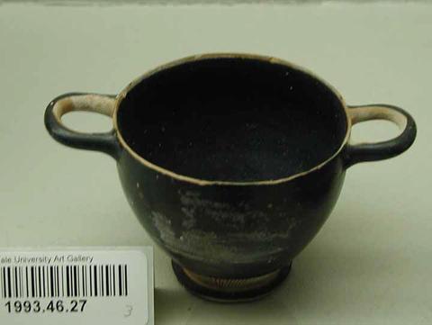 Unknown, Black glaze skyphos of Corinthian shape, 450–425 B.C.