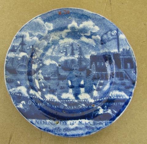 James and Ralph Clews, Cup Plate, “Landing of Gen. Lafayette at Castle Garden, New York, 16th August, 1824”, 1824–35
