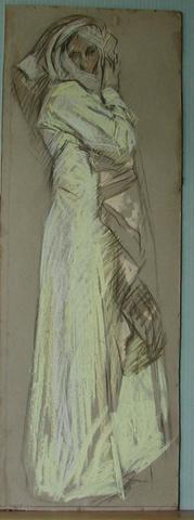 Edwin Austin Abbey, Study, Full length woman in yellow dress, n.d.