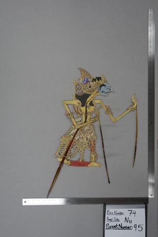 Ki Kertiwanda, Shadow Puppet (Wayang Kulit) of Prabu Narapati, from the set Kyai Nugroho, 1913