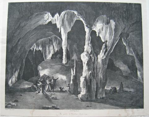 Nicolas Toussaint Charlet, Grottes d'Osselles: La chaire à prêcher (Osselles Caves: The Pulpit), 1829