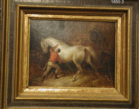 Franz Zeller von Zellenberg, Man Grooming Horse, 1851