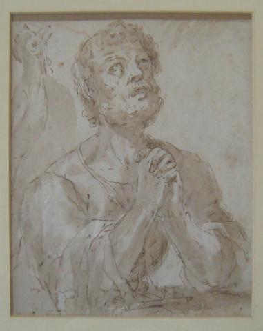 Unknown, A man with hands clasped looking up (possibly St. Peter), 17th century