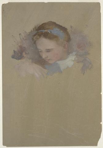 John Ferguson Weir, Head of a Young Girl, 19th century