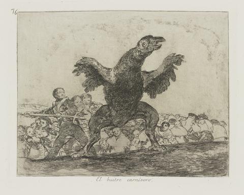 Francisco Goya, El buitre carnívoro. (The Carnivorous Vulture.), pl. 76 from the series Los desastres de la guerra (The Disasters of War), ca. 1810–20, published 1863