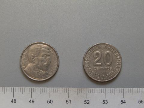 Republic of Argentina, 20 Centavos from Argentina, 1950