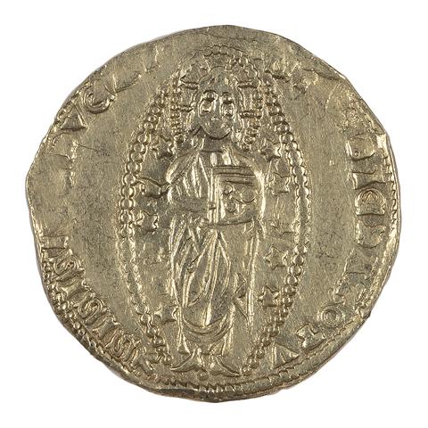 Unknown, Imitation of a Venetian Ducat of Andrea Dandola, actually Zecchinio of Roberto d'Angio from Chiarenza, 1356–64