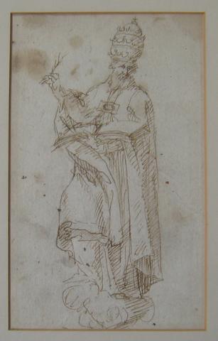 Unknown, A cardinal looking down to the right, 17th century