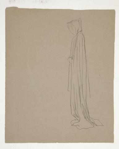 Edwin Austin Abbey, Hooded Figure (recto); Study of a Male Figure (verso), mid-19th to early 20th century