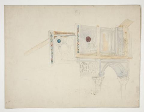 Edwin Austin Abbey, Sketch of an interior - architectural details, n.d.