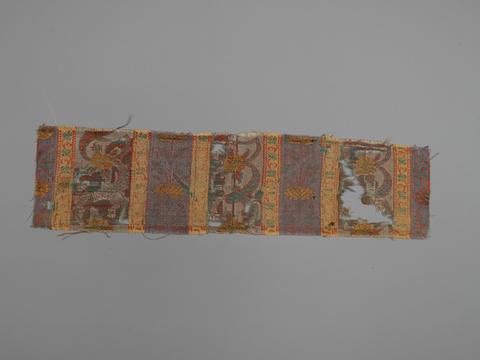 Unknown, Textile Fragment with Flowers within Stripes, 18th century