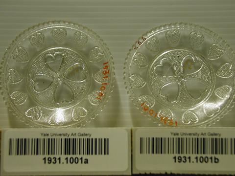 Boston and Sandwich Glass Works, Pair of Heart Cup Plates, 1830–50