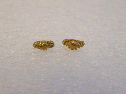 Unknown, Pair of Lozenge Shaped Ear Ornaments, mid-7th to 10th century