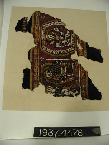 Unknown, Wool cloth with wool and linen tapestry band., 6th–8th century