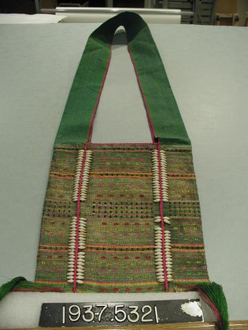Unknown, Shoulder Bag with White Seed Embroidery, early 20th century