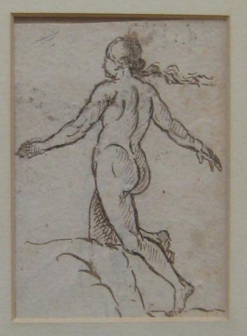 Unknown, Female Nude turned to the back, 17th century