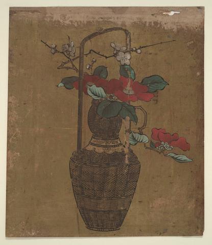 Rinpa School, Basket of Flowers, late 18th–early 19th century