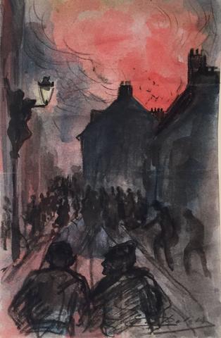 Eugène Delâtre, La foule dans la rue (The Crowd in the Street), ca. 1905