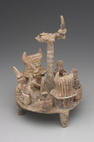 Unknown, Ceremonial Village Scene with a Flying Figure, 100 B.C.–A.D. 250