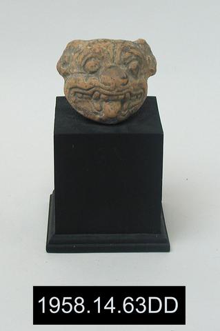 Unknown, Feline Animal Head, A.D. 600–1200