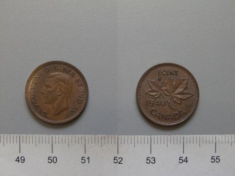 George VI, King of Great Britain, 1 Cent from Ottawa with George VI, King of Great Britain, 1940