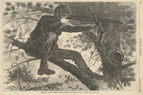 Winslow Homer, The Army of the Potomac-- A Sharpshooter on Picket Duty, from Harper's Weekly, November 15, 1862, 1862