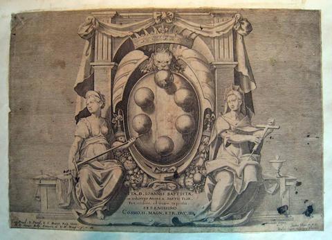Dietrich Krüger, Saint John the Baptist: Medici coat of arms, from the Life of St. John the Baptist [Title page], 1618