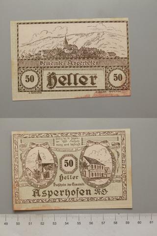Asperhofen, 50 Heller from Asperhofen, Notgeld, 1920