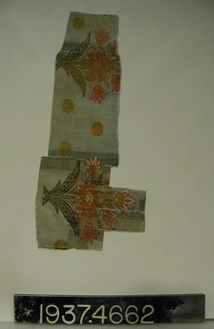 Unknown, Textile Fragment with Floral Sprays and Gold Coin Discs, 17th century