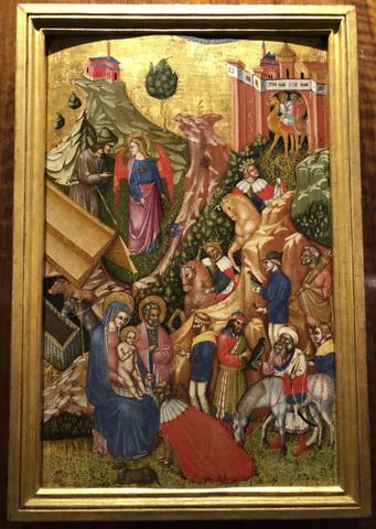 Master of the Pesaro Crucifix, Journey and Adoration of the Magi and the Annunciation to the Shepherds, ca. 1375–80