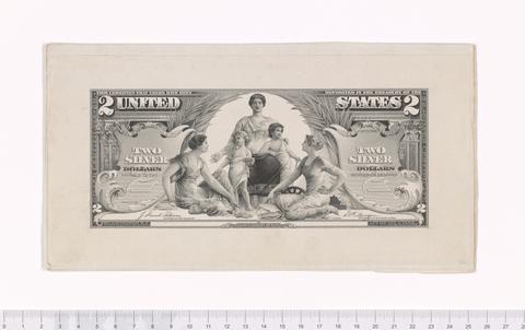 Bureau of Engraving and Printing, $2 Silver Certificate Essay Face Proof, 1896